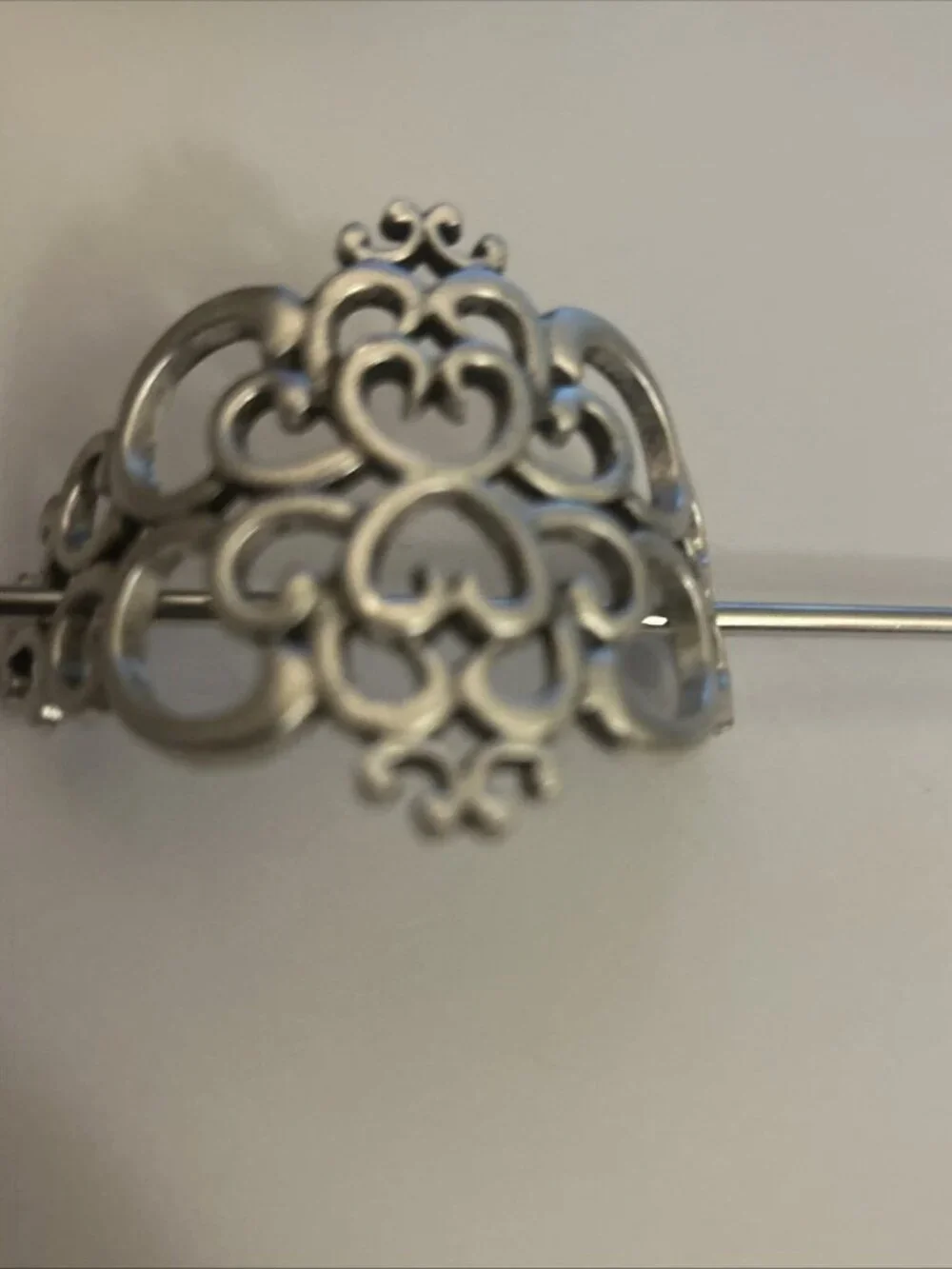 Celtic Hair Barrette Clip Silver Zinc Alloy Celtic Medieval Hearts Eternal Love